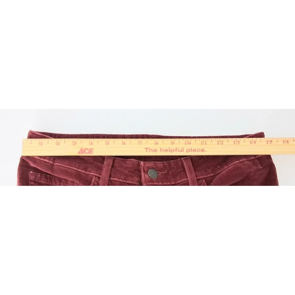 Levi's 725 High Rise Bootcut Pants Women's Size 29 Red Corduroy Pockets Preowned